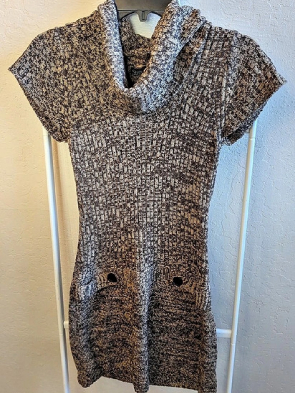 Body Central Knit Mini Dress in Brown & Black Size Small Like New